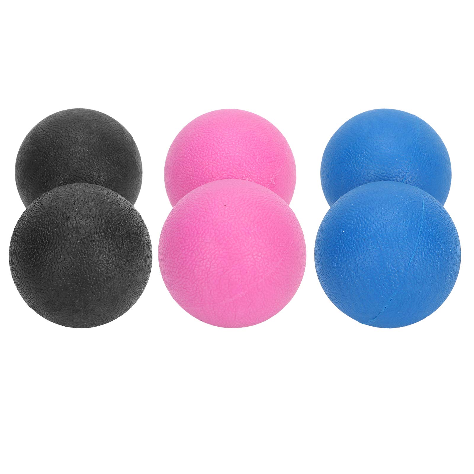 TPR-Massageball-Set, Tragbare Faszien-Übungsbälle Zur Muskelentspannung und Schmerzlinderung – Ideal für den Heim- oder Bürogebrauch, 3 Einheiten (Schwarz+Rosarot+Blau)