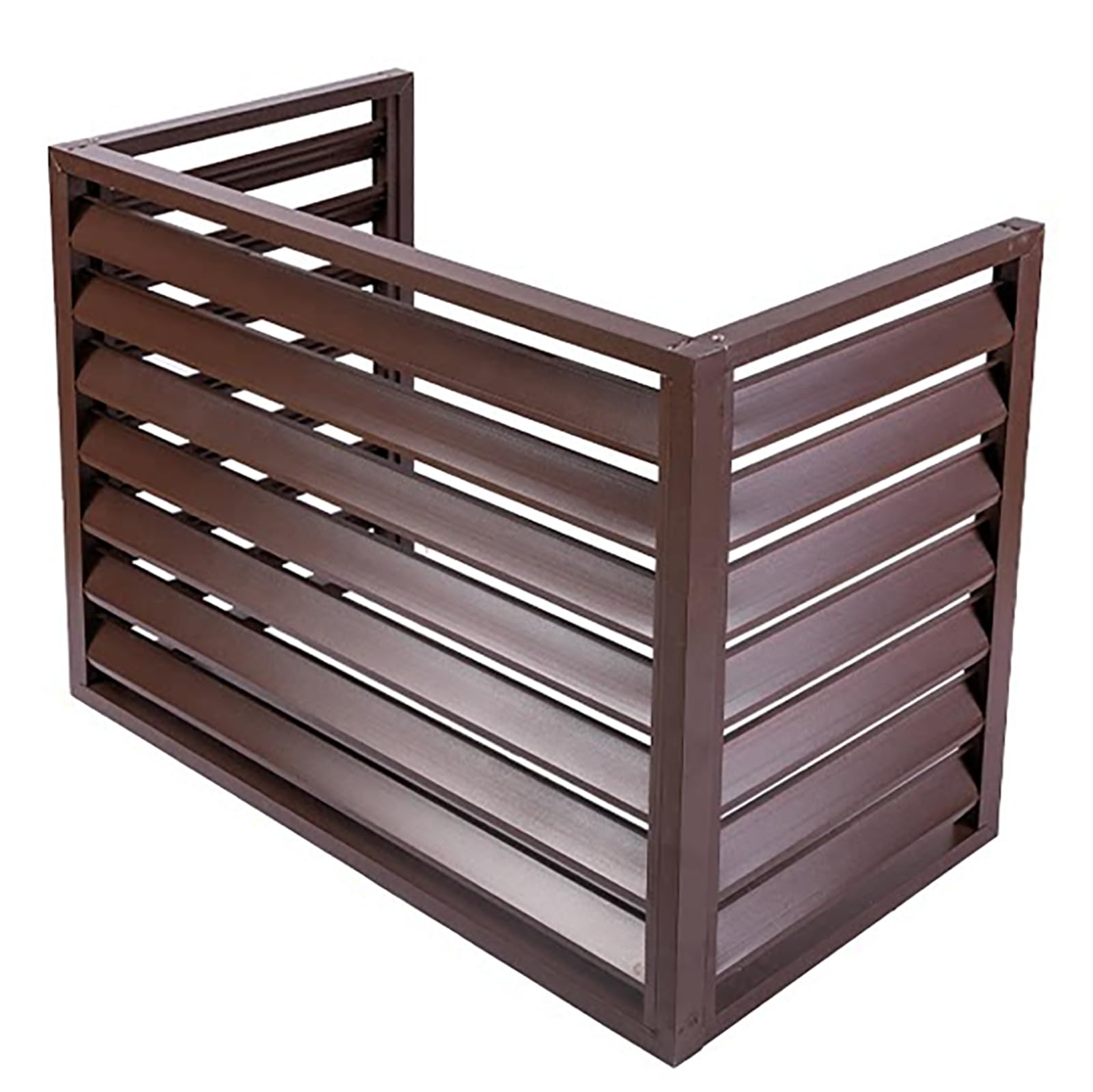 Aluminum Mini-Split Condenser Cover, Outdoor Condenser Protective Cover, Fencing to Hide Air Conditioner,Ideal for Plant Stand and Concealing Ac Unit (3sides-Brown,100x50x70cm)