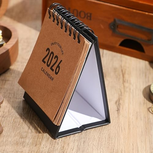 Miniatura 47 de Mini calendario de escritorio 2025-2026 – Úselo ahora hasta diciembre de 2026, calendario de escritorio pequeño, mini calendario diario, papel rosado