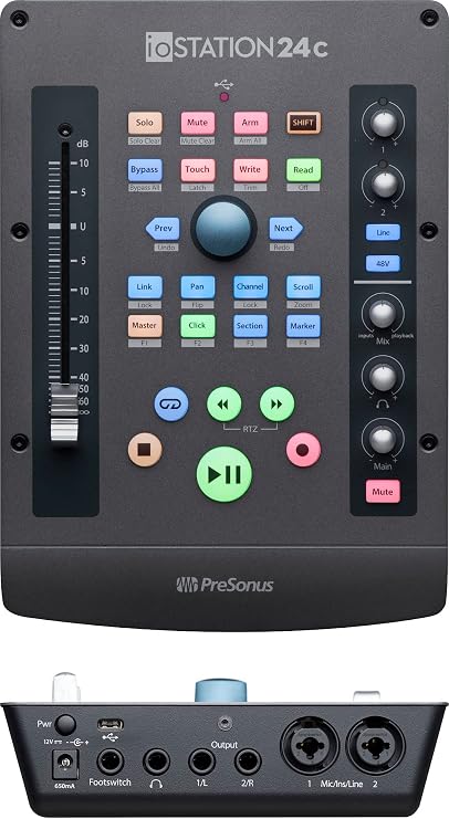 PreSonus ioStation 24c, USB-C, Audio Interface and Production Controller, For Recording, Podcasting and Music Production DAW Controller with Software Bundle