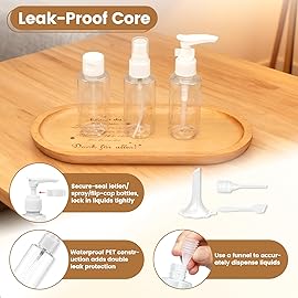 Vitog Travel Bottles Kit, TSA Approved Leak Proof Portable Toiletry Containers Set, Clear PET Flight Size Cosmetic Containers for Lotion, Shampoo, Cream, Soap, Bring a soft bottleSet of 11 (white)