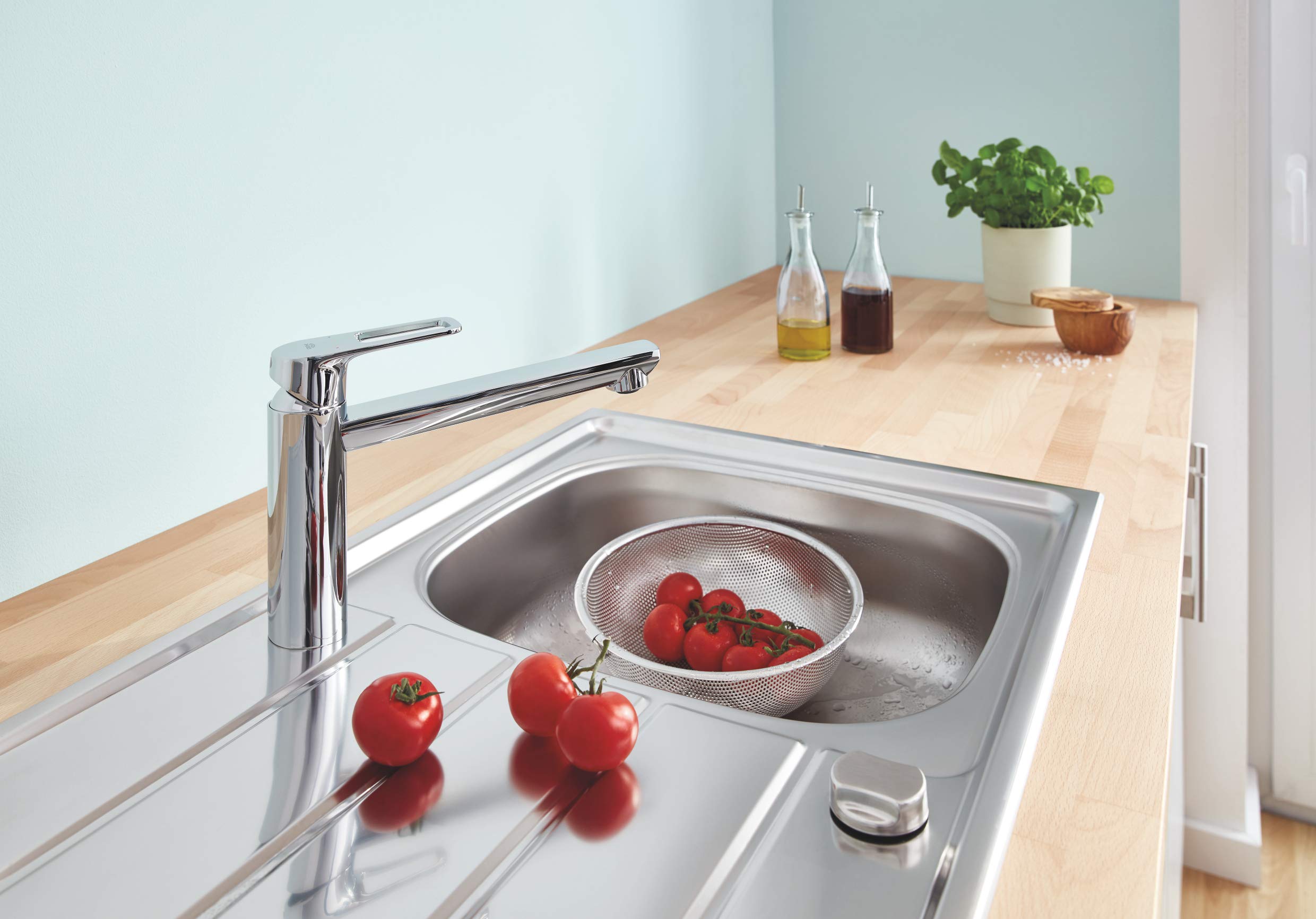 Grohe 31715000 BauCurve Mitigeur pour évier bec C moyen Chrome