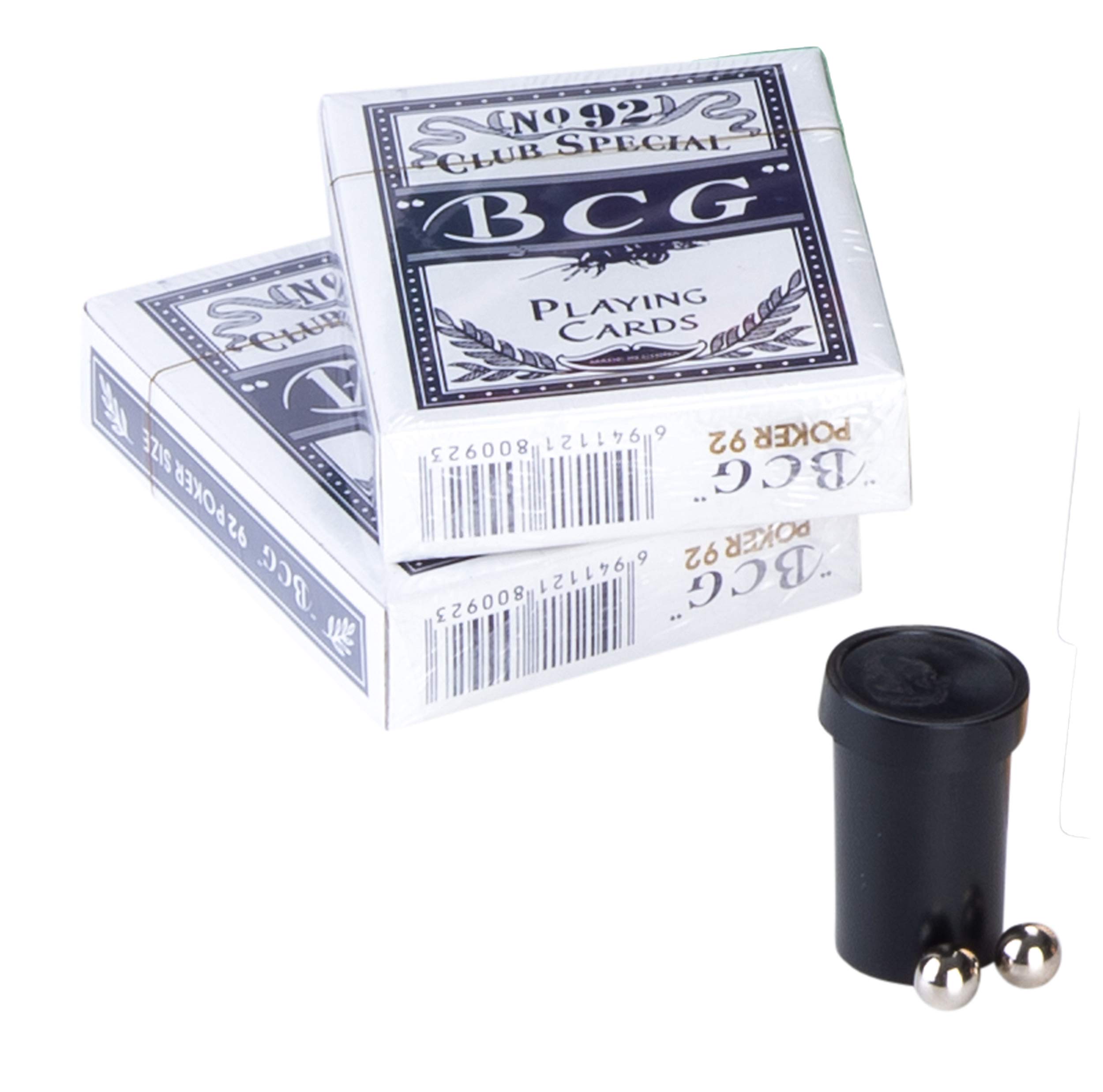 Engelhart – 320403 – Zestaw do ruletki amerykańskiej i blackjacka – dwustronna mata – żetony, karty i grabki krupiera – ruletka 30 cm, mata 60 x 45 cm