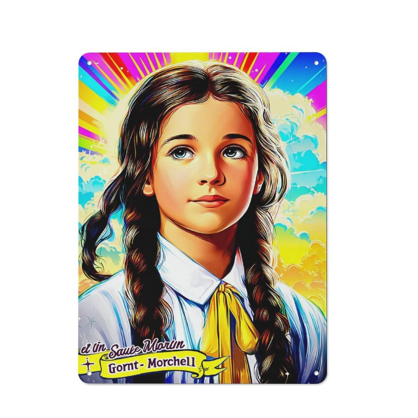 Junmoney Rainbow Dreams A Whimsical Journey Nostalgic Decorative Tin Sign 40X30cm Featuring Old Style Wall Plaque For Kitchen, Hallway, Bar Or Small Cafe