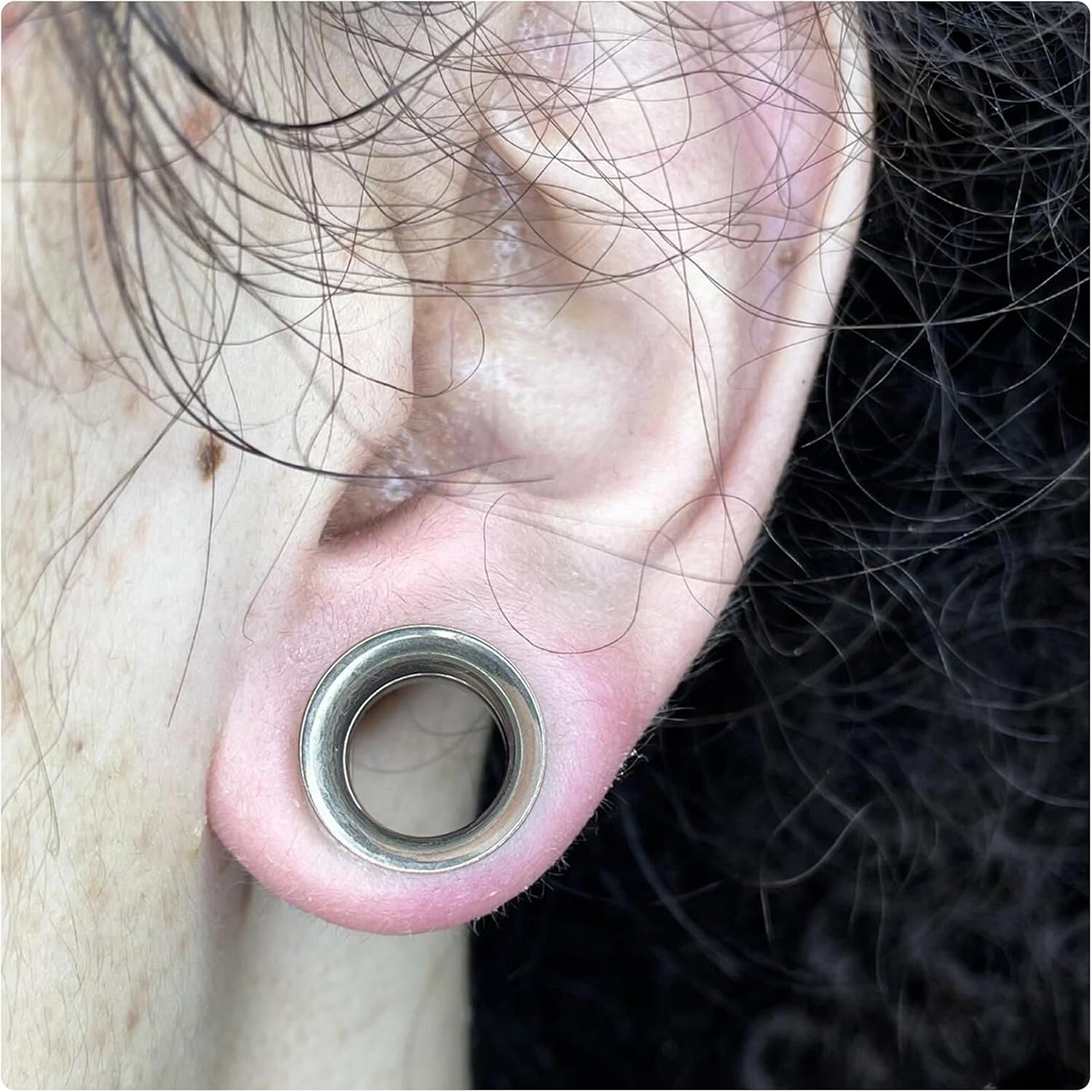 12G-50mm Double Flared Gauges for Ears 316L Surgical Steel Internally Threaded Screw Fit Tunnels Plugs Earrings Mirror Finish Hollow Ear Gauges for Women Men Silver Black Gold Tone