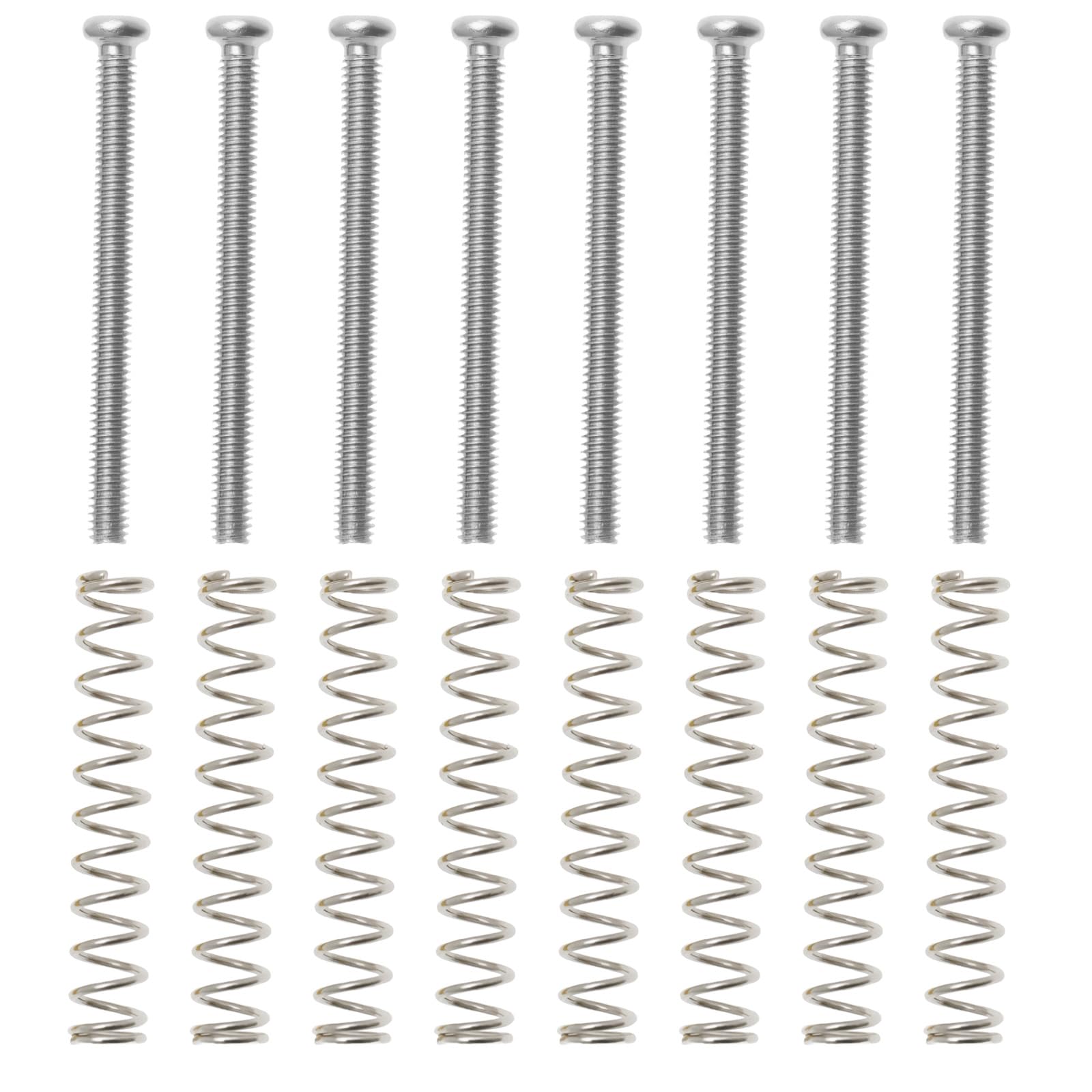 Create idea 8 Sets of Humbucker Pickup Mounting Screws M2.5 x P0.45 Length 31mm with 28mm Springs for Guitar Double Coil Pickup Installation and Adjustment
