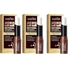 3 Pcs Retinol Anti-Wrinkle Eye Cream Stick. Nourish Eye Skin Reduce Fine Lines Improve Dark Circles Firm Smoothing Eye Care for Most Skin Types.