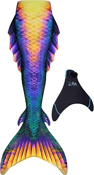 Fin Fun Atlantis Mermaid Tail for Swimming with Reinforced Tips and Monofin - Adult & Teen Sizes