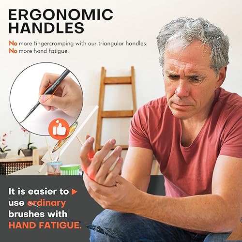 Miniatura 4 de Golden Maple Pinceles de pintura en miniatura - Juego de 10 pinceles de pintura para detalles de modelo, pinceles pequeños de punta fina para