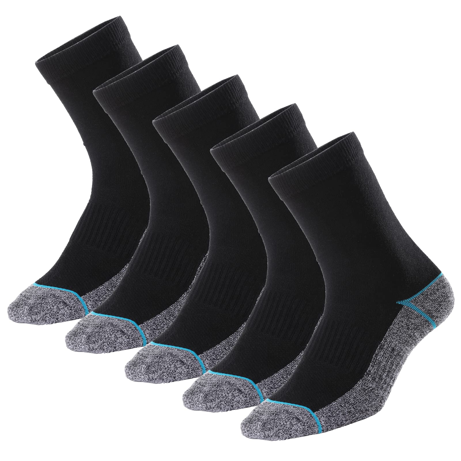 Copper Infused Crew Socks No Smell Moisture Wicking Odor Free Athletic Dress Socks for Mens and Womens (5 Pairs, Size6-10)