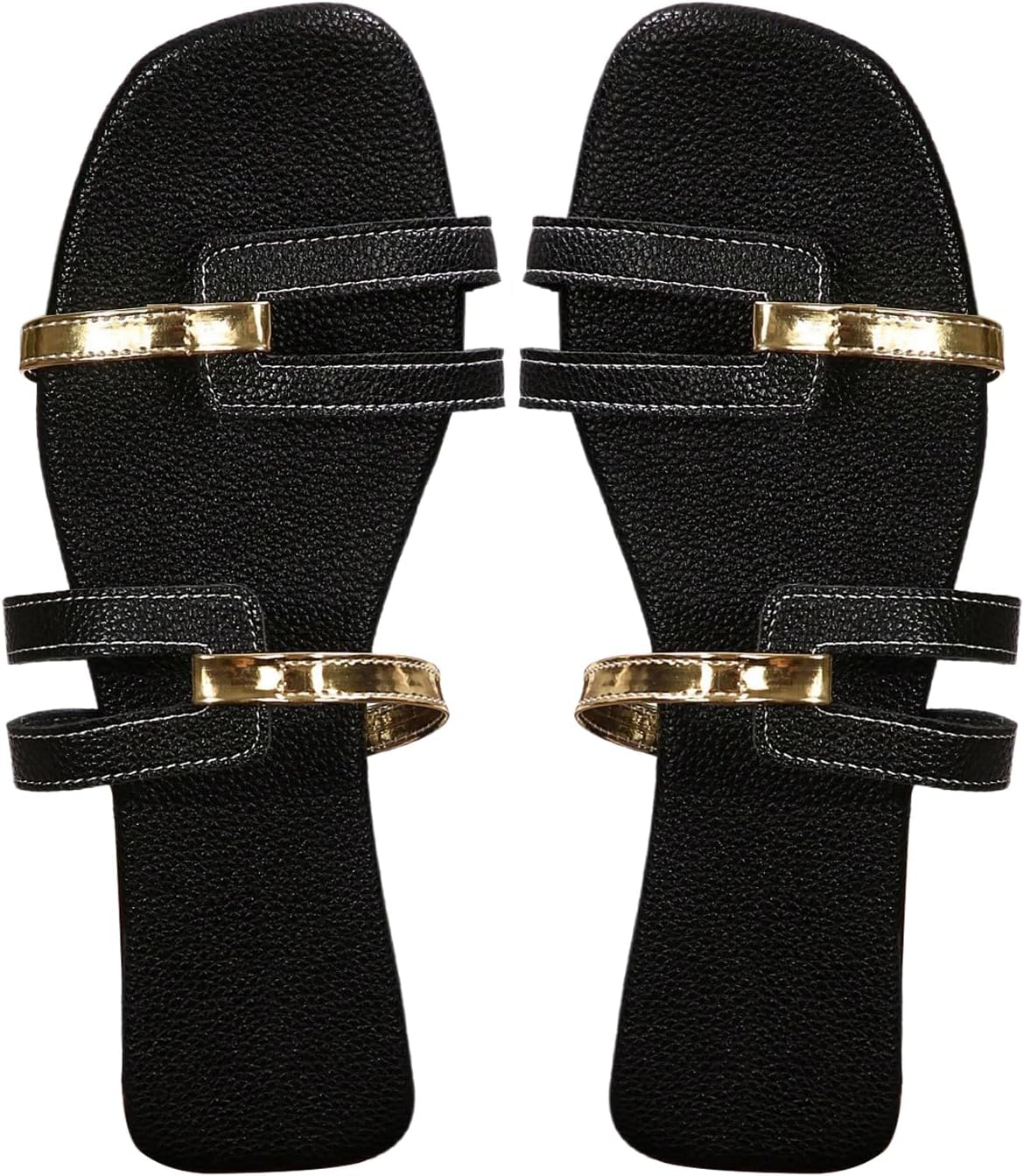 Women’s Cut Out Sandal Leather Flat Sandal Dressy Open Toe Slip On Summer Vacation Flat Sandals