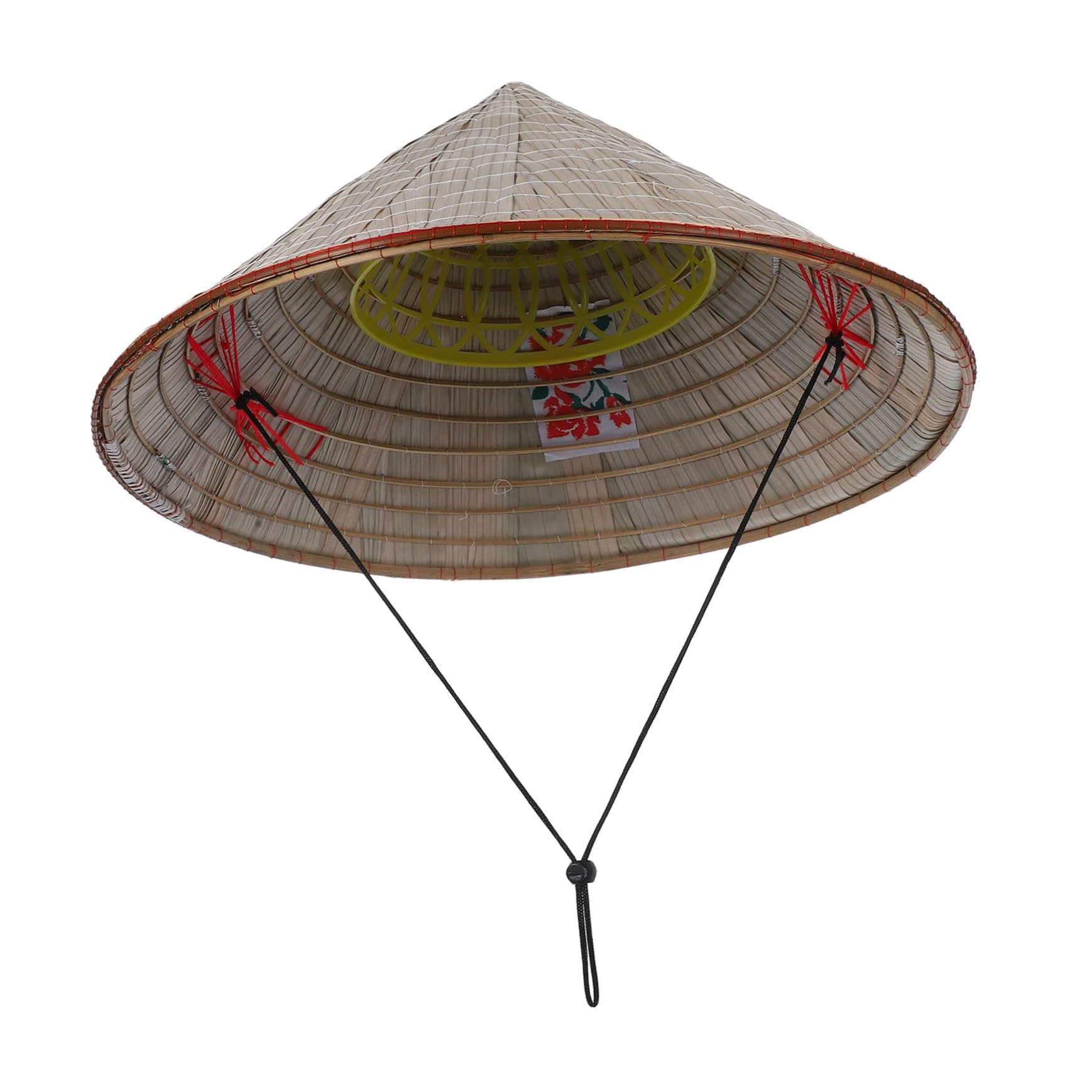 OUNONA Traditioneller Sonnenhut Aus Bambus Wanderhut Aus Webstoff Handgefertigtes Bambusgeflecht Für Outdoor-aktivitäten Arbeit Teepflücken Und Bühnenauftritte Verstellbare Kopfgröße Leic