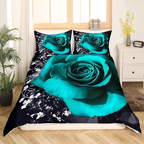 Miniatura 9 de Erosebridal Juego de funda de edredón para el día de San Valentín, tamaño King, globos rojos y dorados, juego de ropa de cama con corazón de amor