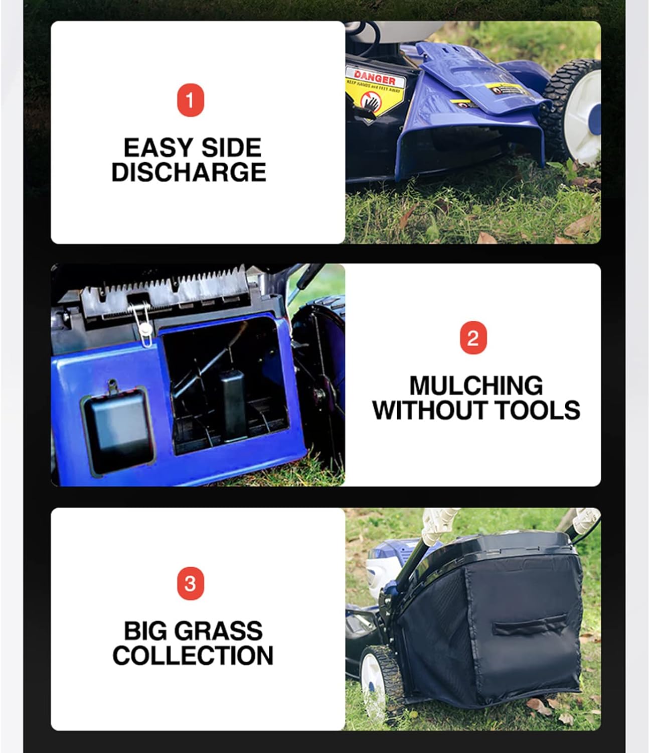 review KEINXOW 58V Lithium-Ion Electric Lawn Mowers Portable Battery Electric Lawn Mowers Cordless Walk-Behind Lawn Mowers Electric Lawn Mowers with Bagging Machines