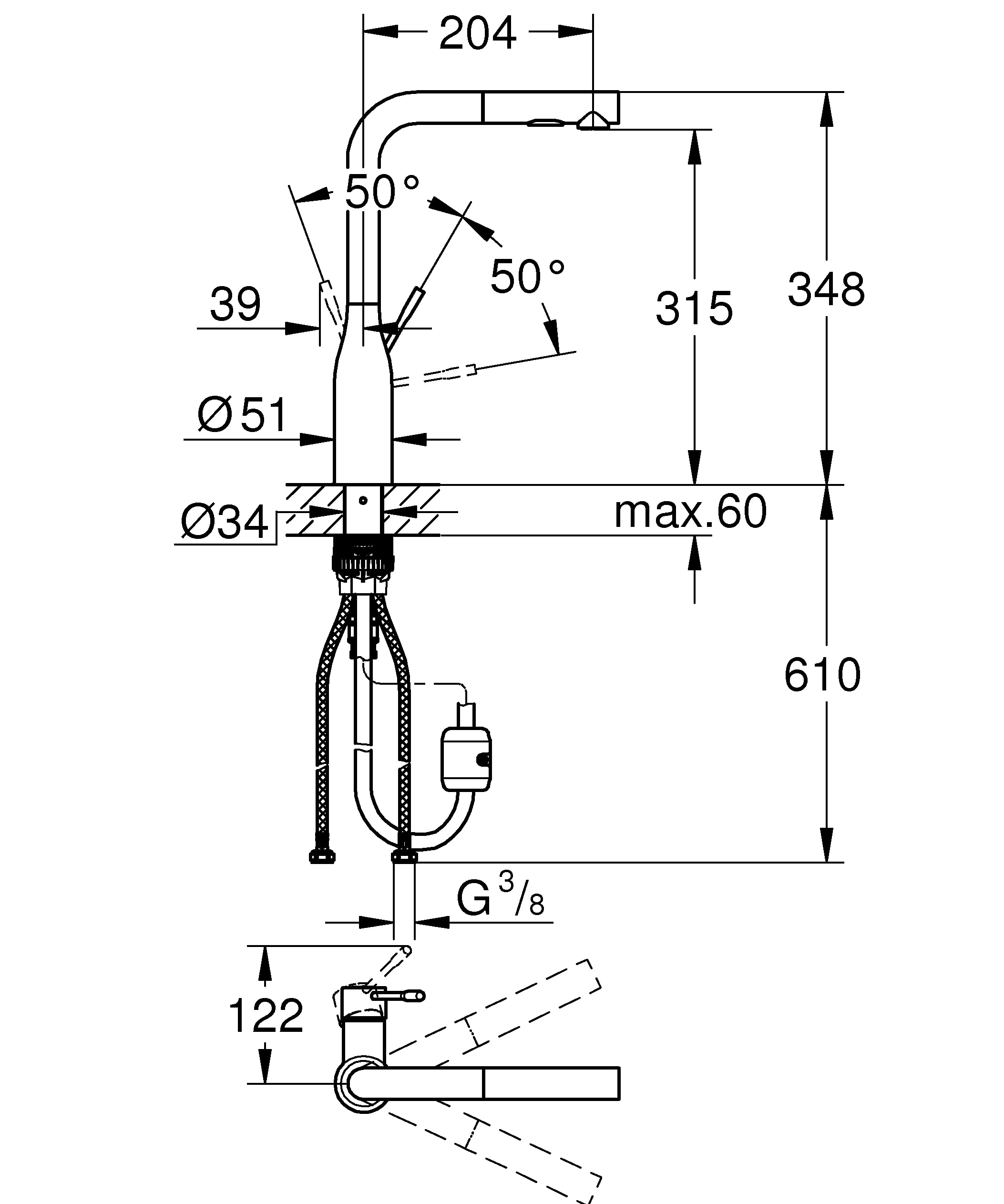 GROHE Essence Mitigeur Monocommande, Robinet pour Evier de cuisine, Warm Sunset, 30270DA0