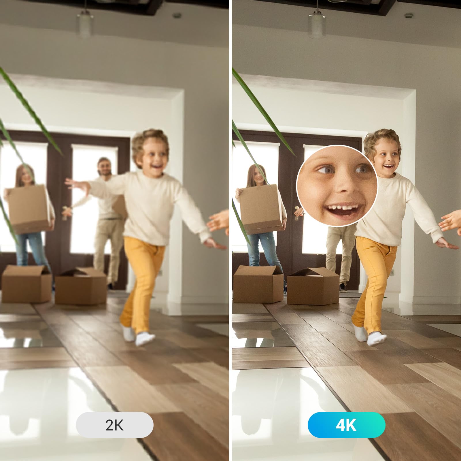 EZVIZ 4K Cámara Vigilancia WiFi Interior 360°, Cámara IP 8MP AI Deteccion de Personas/Ruido, Vision Nocturna en Color, Seguimiento y Zoom Automático, Llamada Bidireccional, Soporta 512GB, CP1 Pro