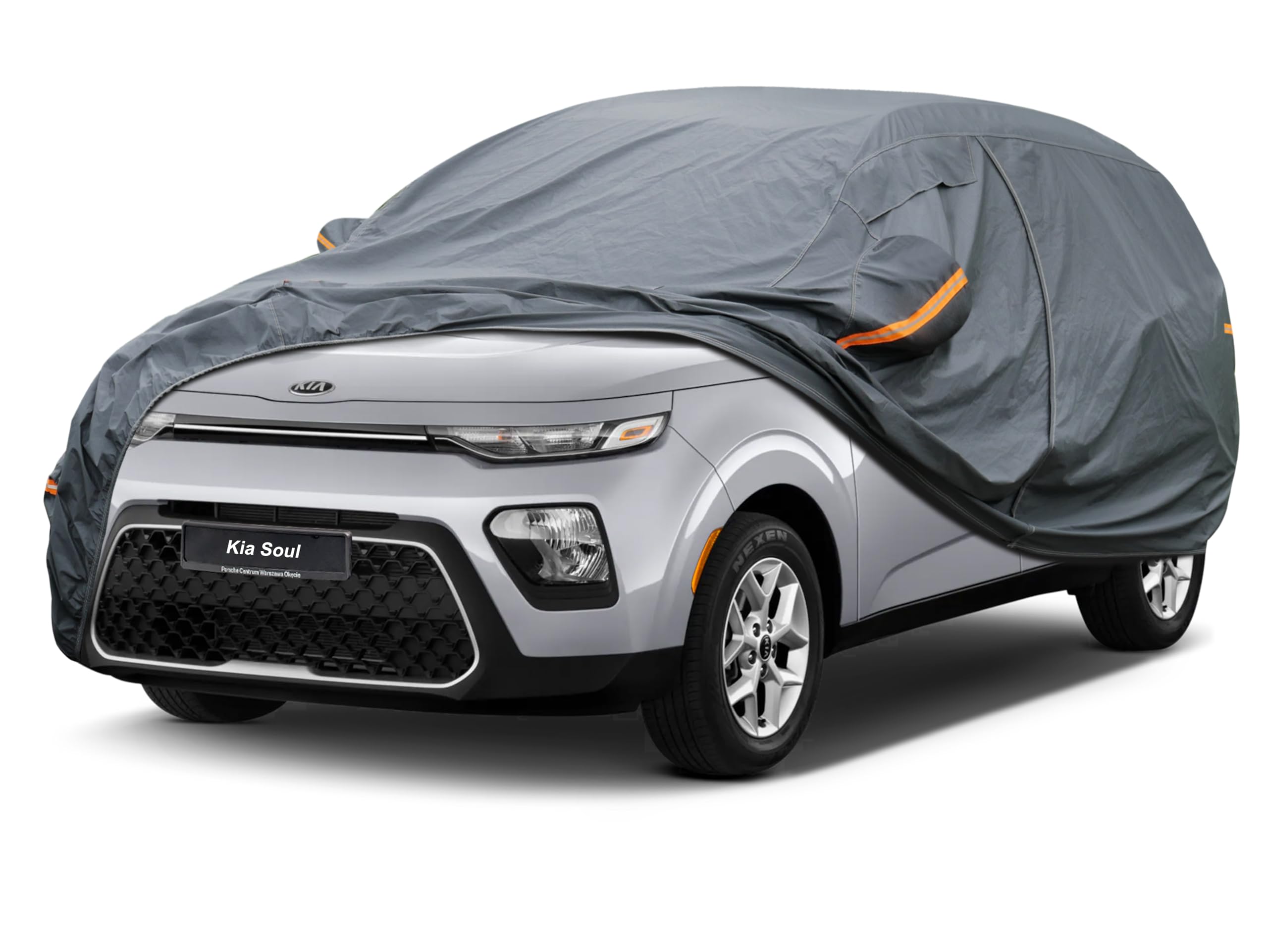 GUNHYI Premium Car Cover Custom Fit Kia Soul (2009-2026), 16 Layers Heavy Duty Car Cover Waterproof All Weather with Zipper Door for Sun Rain Snow Dust Uv Protection