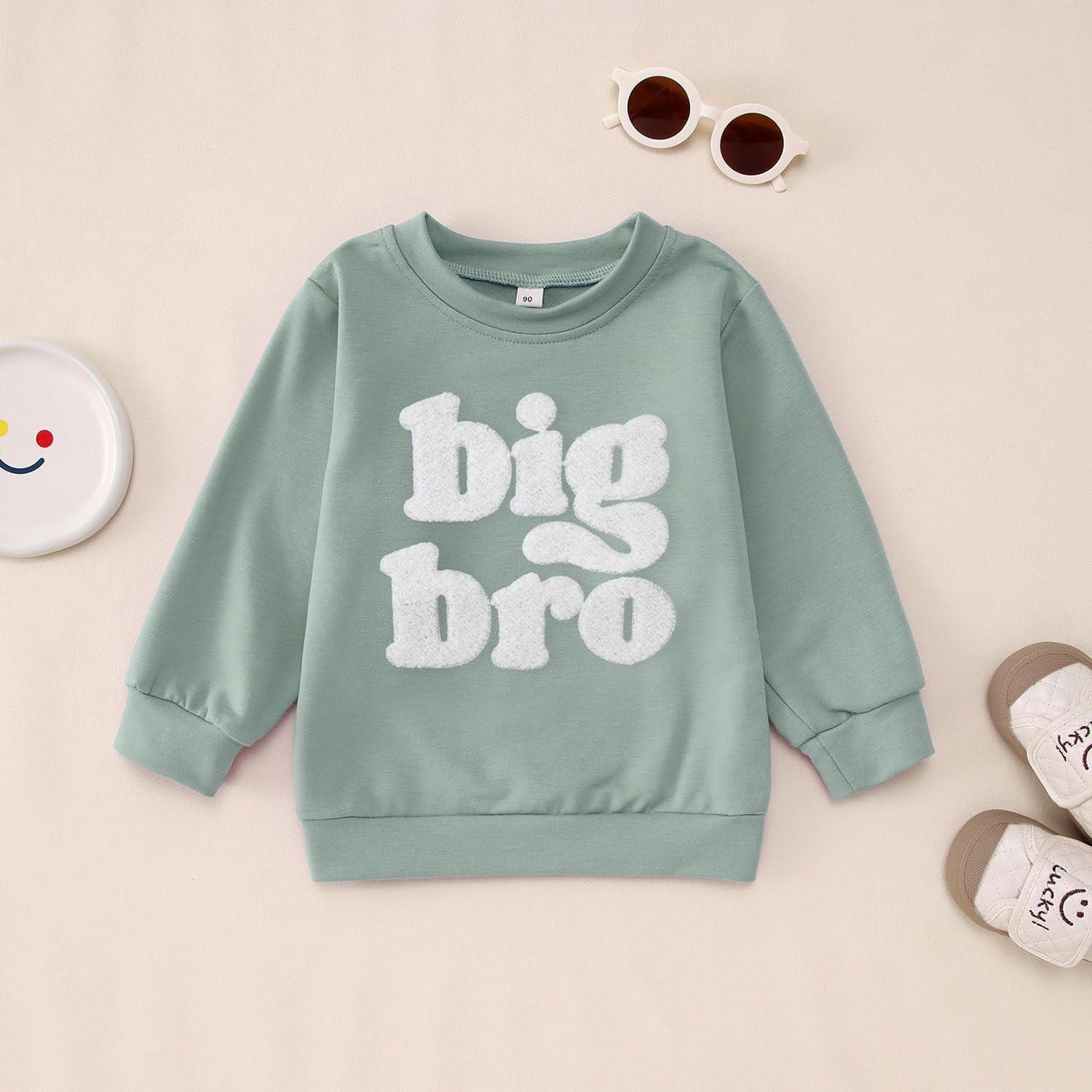 Big Brother Sweatshirt Toddler Boy Big Bro Chenille Patch Letter Print Pullover Crewneck Long Sleeve Shirt Fall Tops - Image 6