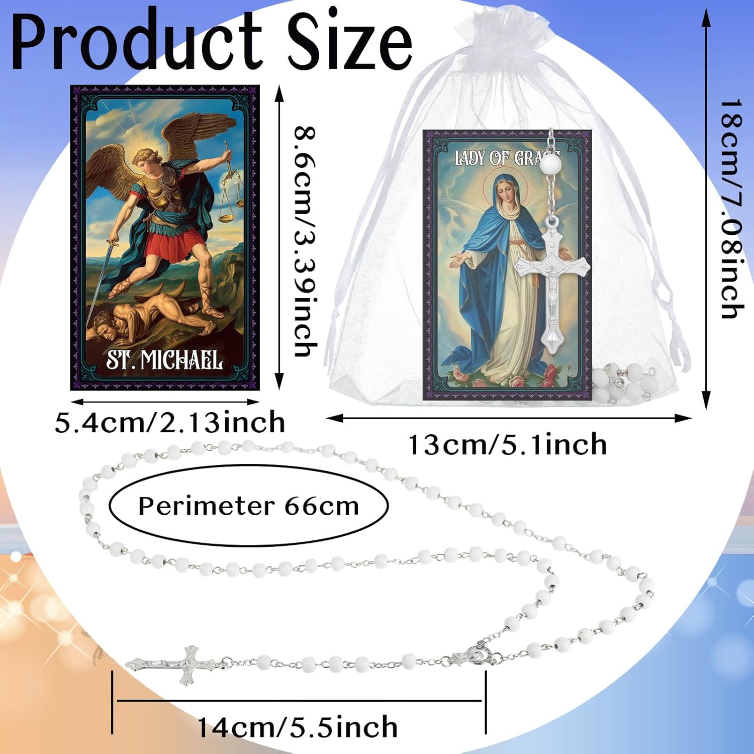 10/20/30 Set Catholic Gift Set Catholic Schools Week Christian Gift Religious Rosary Bead Prayer Card First Communion - Image 3