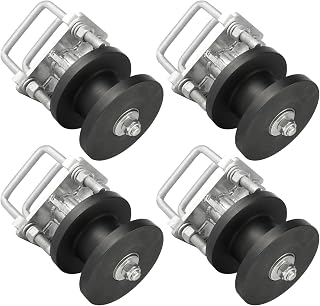 4 Pack Nylon Cantilever Rollers 2" Gate Frames, 4" Square Post Chain Link Fence Parts, Cantilevered Rail Fence Gate Kit