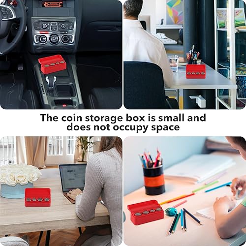 Miniatura 7 de SINGARO Soporte para monedas para automóvil, organizador de cambio de monedas compatible con monedas de diferentes tamaños, soporte montado en el