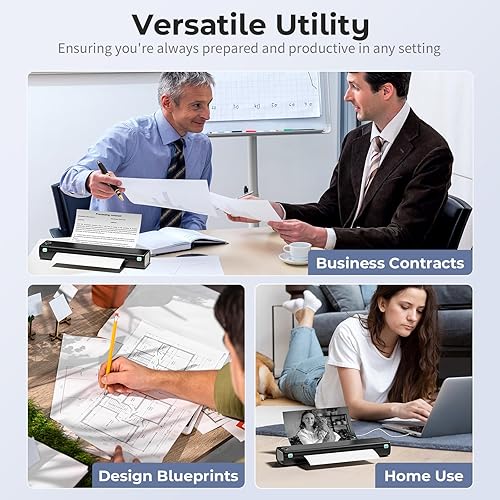 Miniatura 6 de Impresora portátil sin tinta con funda, impresoras portátiles inalámbricas para viajes, impresora Bluetooth pequeña compacta para iPhone, impresora