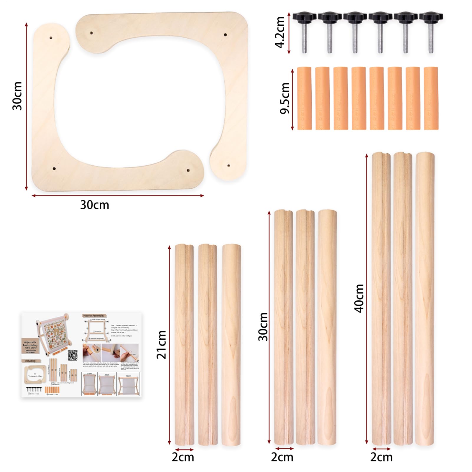 Supporto per Ricamo Cucito a mano, lavori di ago e quilting | Strumenti Da Ricamo Regolabili In Legno Cucito Telai Quilting Per Casa Viaggio Tavolo Sedia Divano