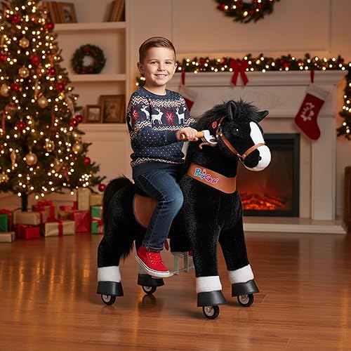 Vista 7 de Ponycycle Caballos de montar a caballo para niños de 3 a 4 años de edad, juguete con freno (30 pulgadas de altura/tamaño 3 modelo clásico U) poni
