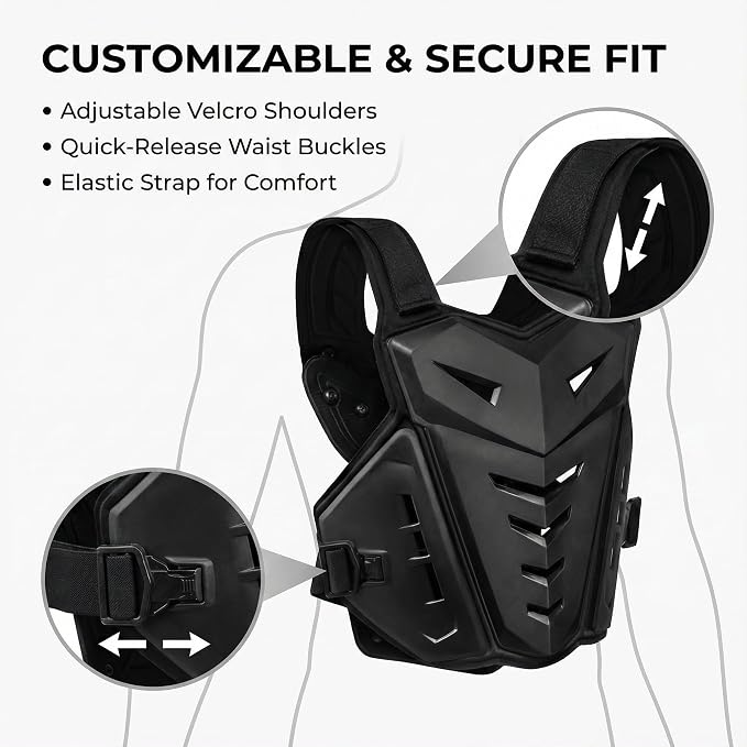 Protector de pecho para moto, ligero y ajustable miniatura 2