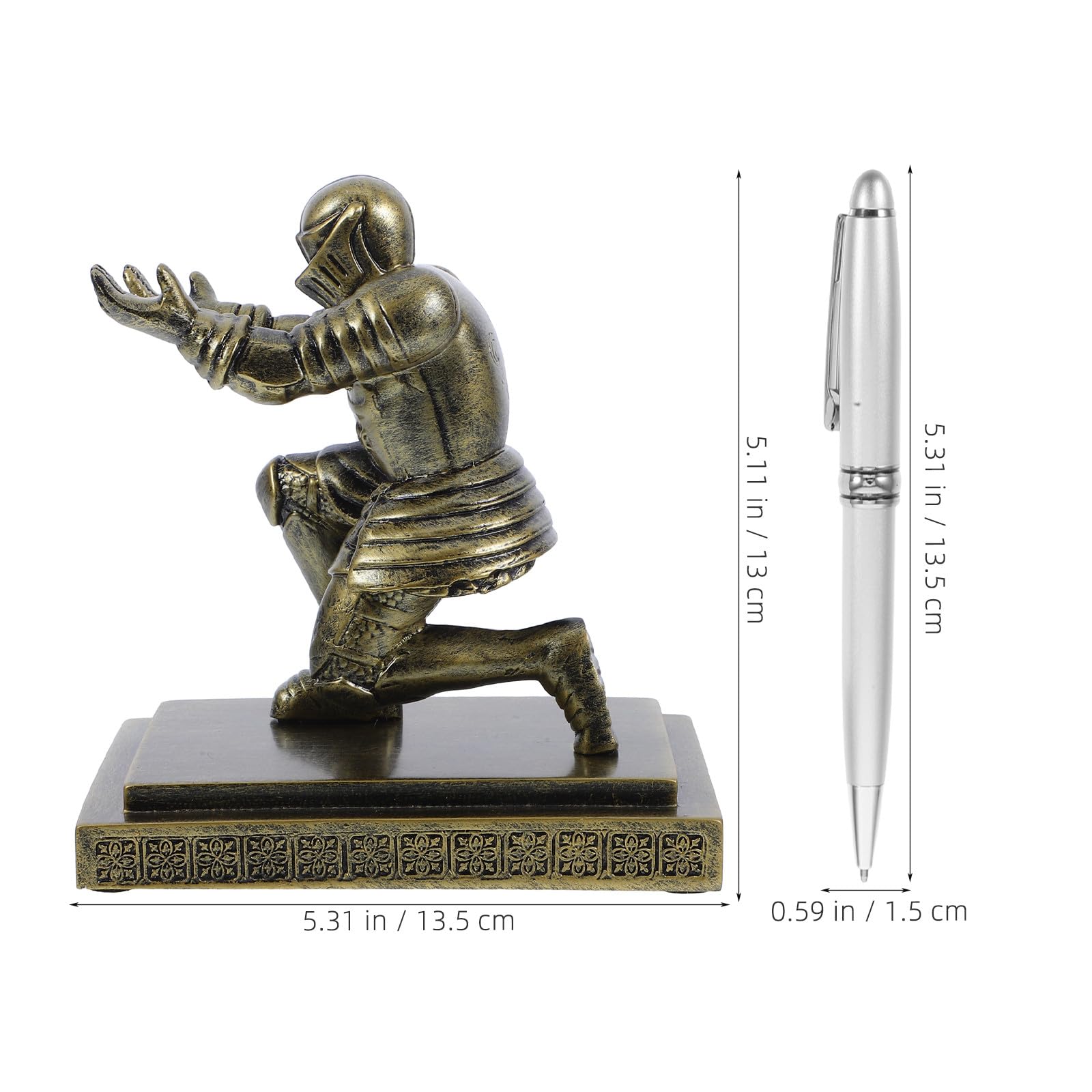 Gatuida Porte-stylo Original Forme De Chevalier Présentoir à Stylos Avec Base Lourde Pour Pinceaux De Maquillage Et Accessoires De Bureau