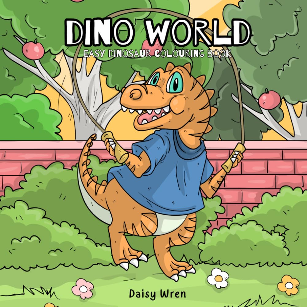 Dino World: Easy Dinosaur Colouring Book