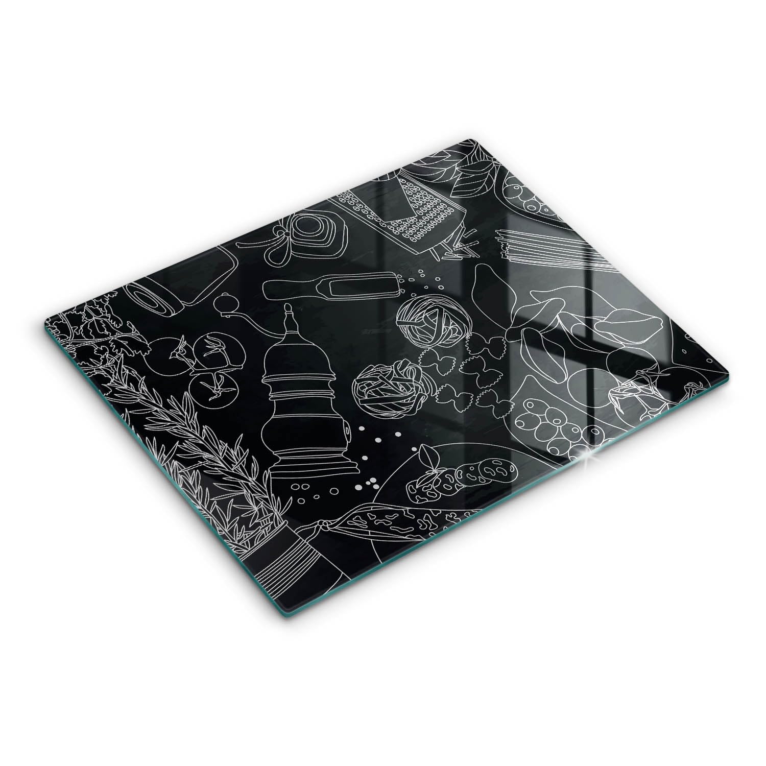Planche à découper induction Wallfluent verre 52x40 cm protecteur de plaque
