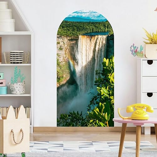 Miniatura 2 de Kaieteur - Vinilo adhesivo para pared, diseño de cascada de Guyana, autoadhesivo, extraíble, decoración de pared para sala de estar, dormitorio,