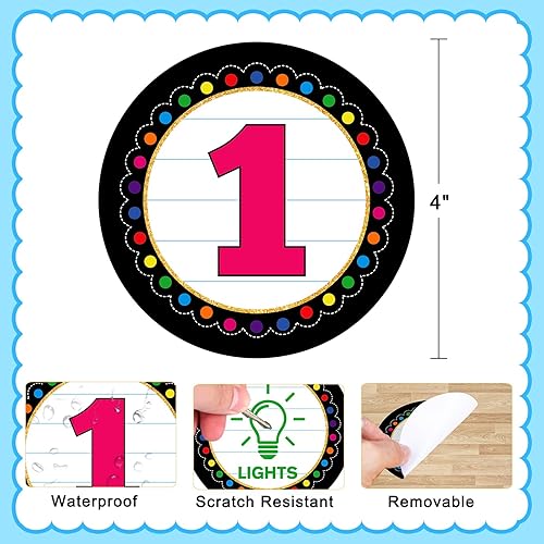 Miniatura 7 de FaCraft Puntos de alineación para el aula, 36 piezas de puntos de línea para el aula, calcomanías de alineación para profesores, jardín de infantes