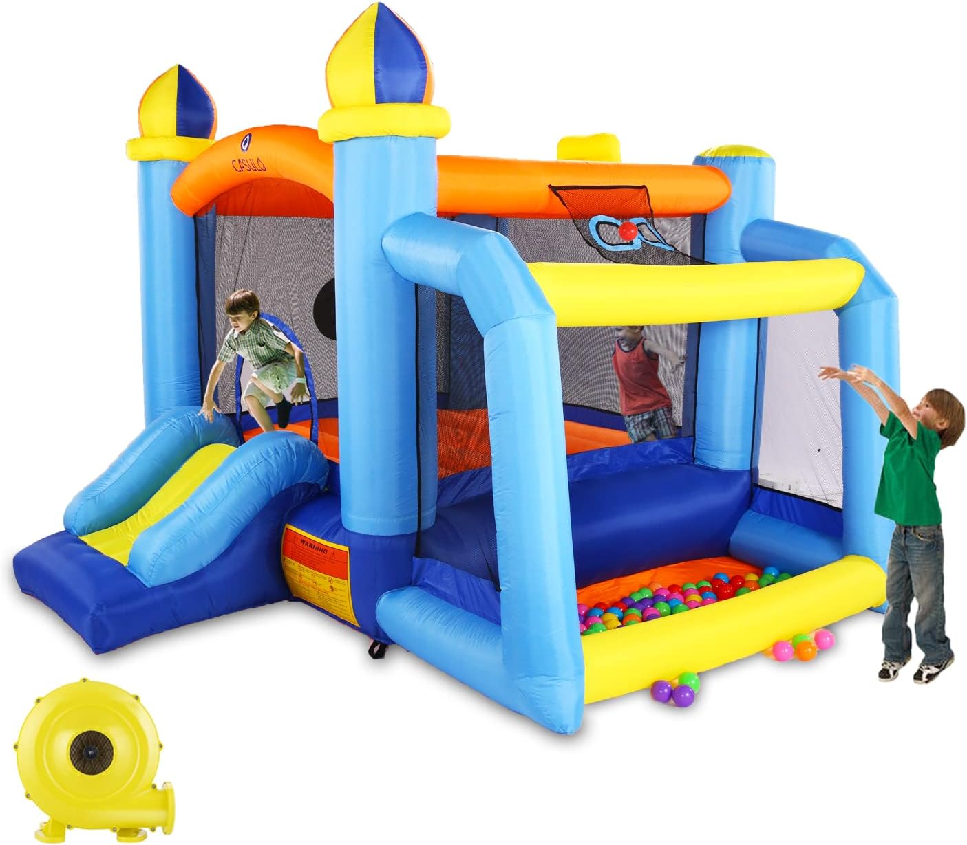 Limited Stock 118''x 118'' Bounce House with Slide, 6-in-1 Kids Bouncer Inflatable Park Jumping Castle Outdoor Indoor with 450W Blower, Carry Bag, Repair Kit for Kids Ages 3-10 Years One-Day Sale: Up to 40% Off 118''x 118'' Bounce House with Slide, 6-in-1 Kids Bouncer Inflatable Park Jumping Castle Outdoor Indoor with 450W Blower, Carry Bag, Repair Kit for Kids Ages 3-10 Years