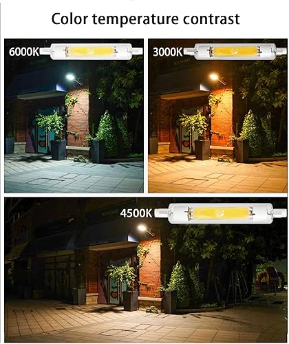 Miniatura 5 de TOWBEBER Bombilla LED R7s de 4.646 in regulable de 4 generación, 15 W, base J118 de doble extremo, repuesto LED T3 para bombillas halógenas de 150