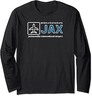 Jacksonville International Airport Florida Jax GPS Location Long Sleeve T-Shirt