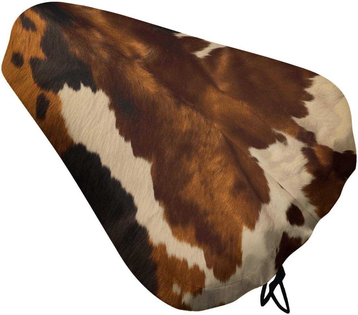 Abstract Cow Skin Bike Seat Cover Soft Waterproof Bike Saddle Rain Cover with Drawstring Rainproof Dust Resistant Bicycle Seat Cushion Protector for Outdoor Travel, Stationary Bikes