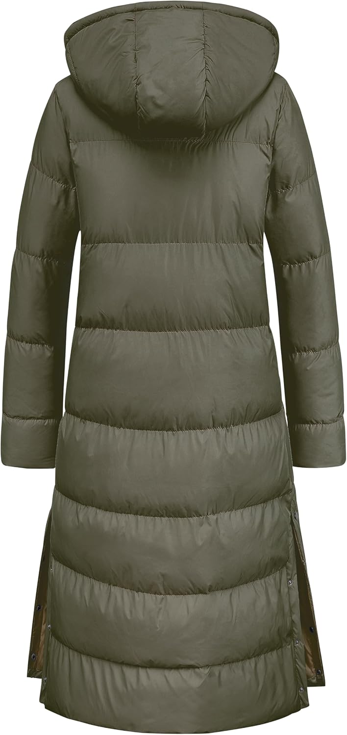 Chrisuno Women's Long Winter Coat Warm Windproof Quilted Puffer Jacket Thicken Puffy Parka With Hood - Image 2