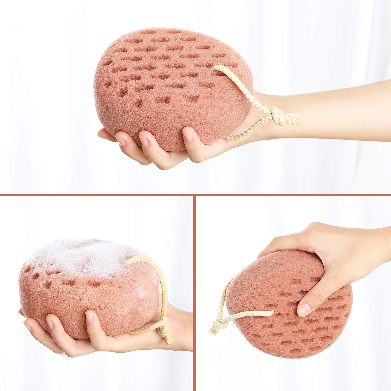 KECUCO 3 Pcs Bath Sponge for Women, Men, Teenager. Sponge Loofah Body Scrubber Shower Sponge, 3 Colors & Large Size Shower Pouf Cleaning Loofahs Sponge Body Sponges for Shower Exfoliating: Health & Personal Care