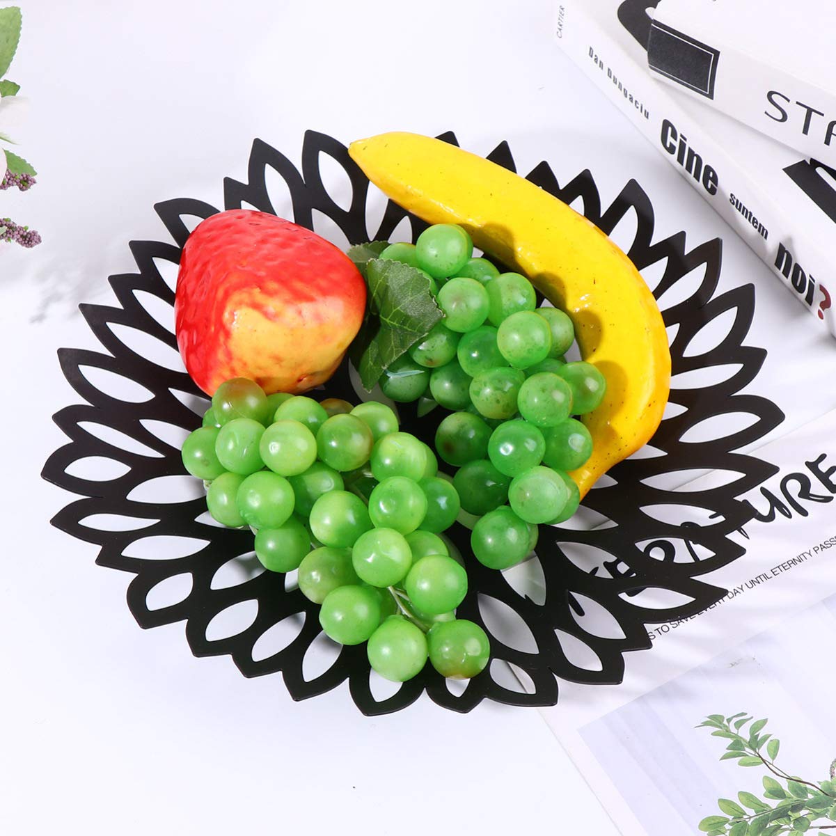 LIFKOME Metal Wire Countertop Fruit Storage Bowl Basket for Kitchen Countertop Fruit Holder Fruit and Vegetables Holder Metal Fruit Bowl Basket Wrought Iron Fruit Snack Basket