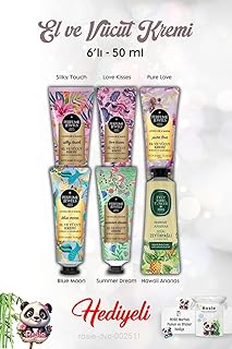 50 ml Summer Dream, Pure Love, Silky Touch, Love Kisses, Blue Moon, Hawaii Ananas El Kremi 6'lı ve Rosie