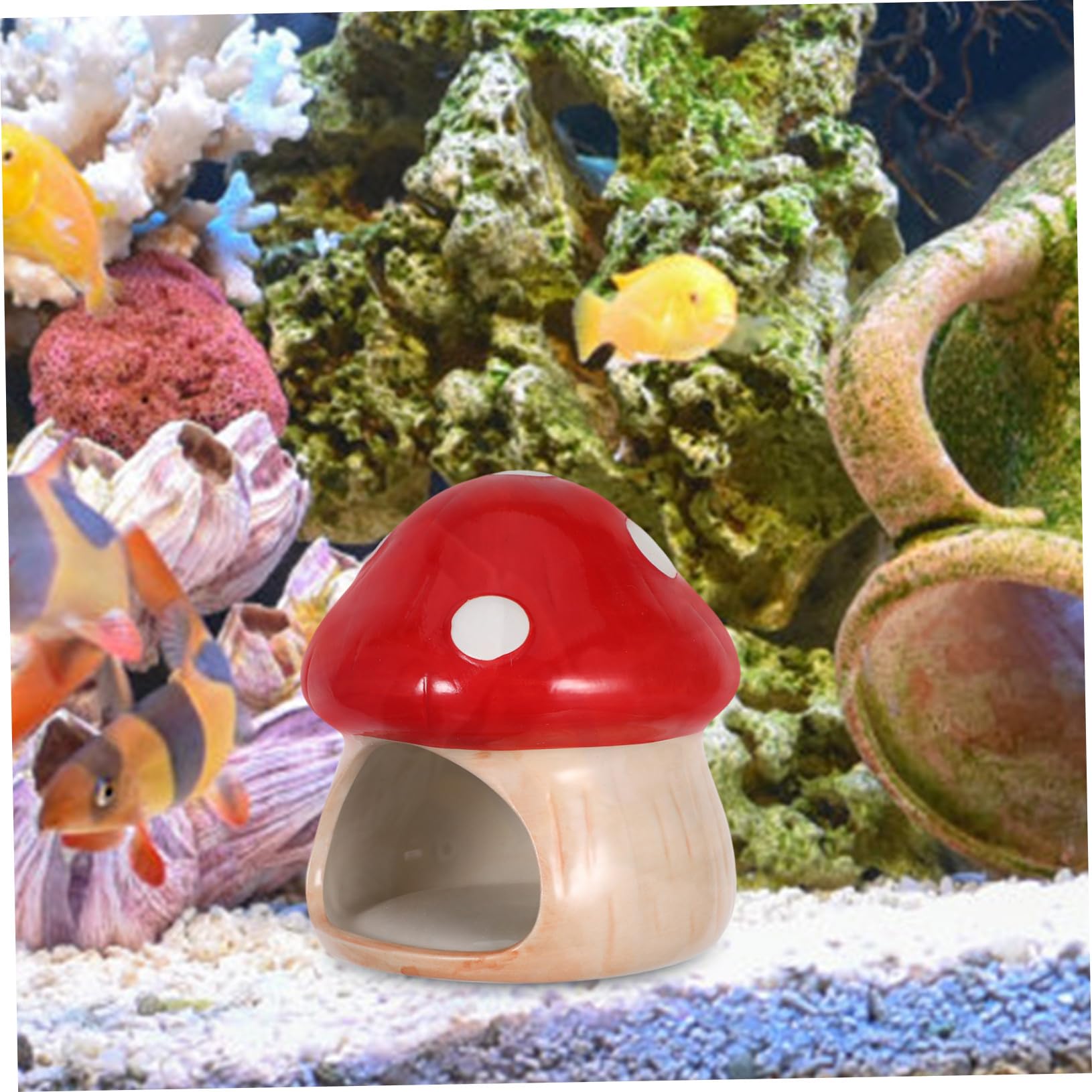 Aquarium Höhle Fischtank Dekoration Aquarium Garnelen Versteck Pilz Pflanzen Dekor Fischtank Hamster Unterschlupf Betta Fisch Dekoration Betta Versteck Garnelen