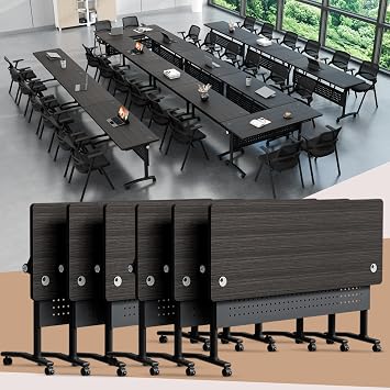 Folding Conference Training Table with Wheels,for Meeting Rooms,6PCS