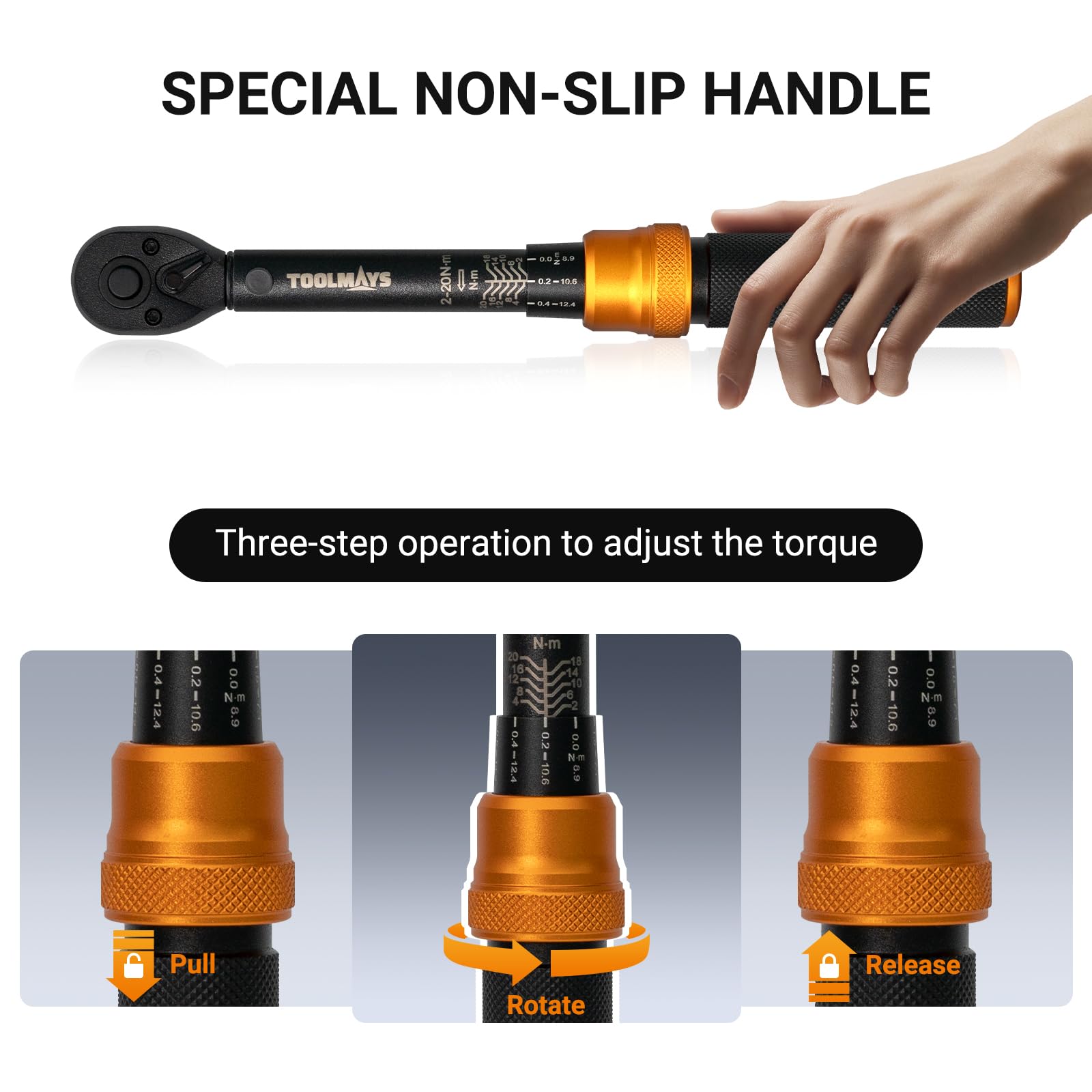 TOOLMAYS Jeu De Clés Dynamométriques 6,35 Mm, 2-20 Nm, 0,1 Nm, Double Direction