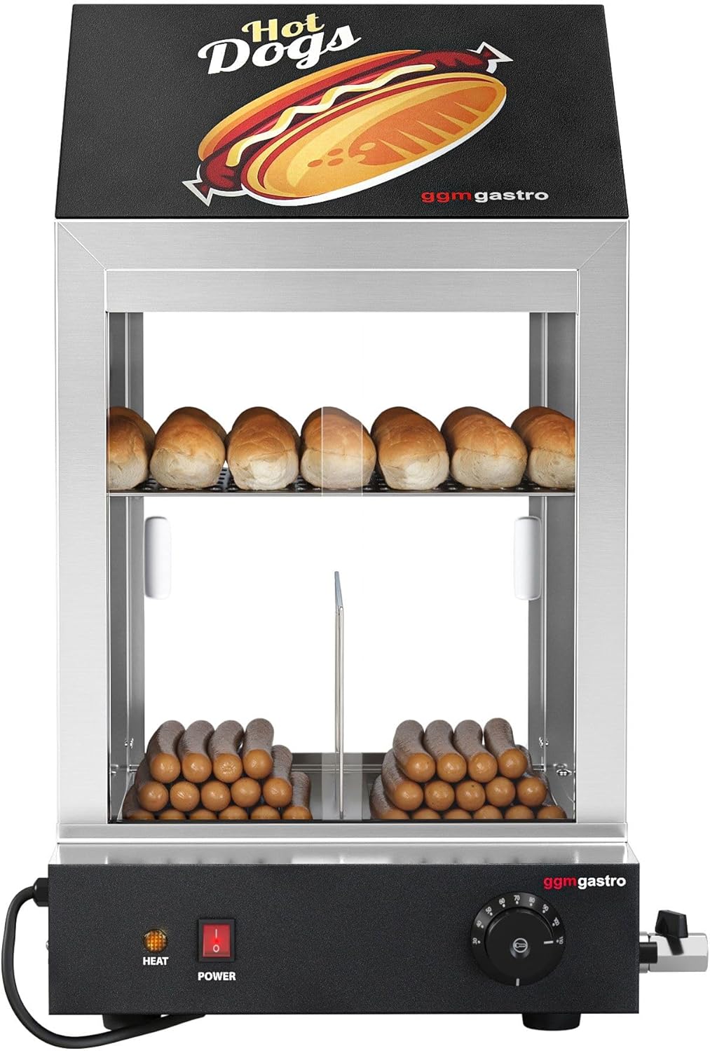 GGM Gastro HDVJ446 loaded with hot dogs and buns