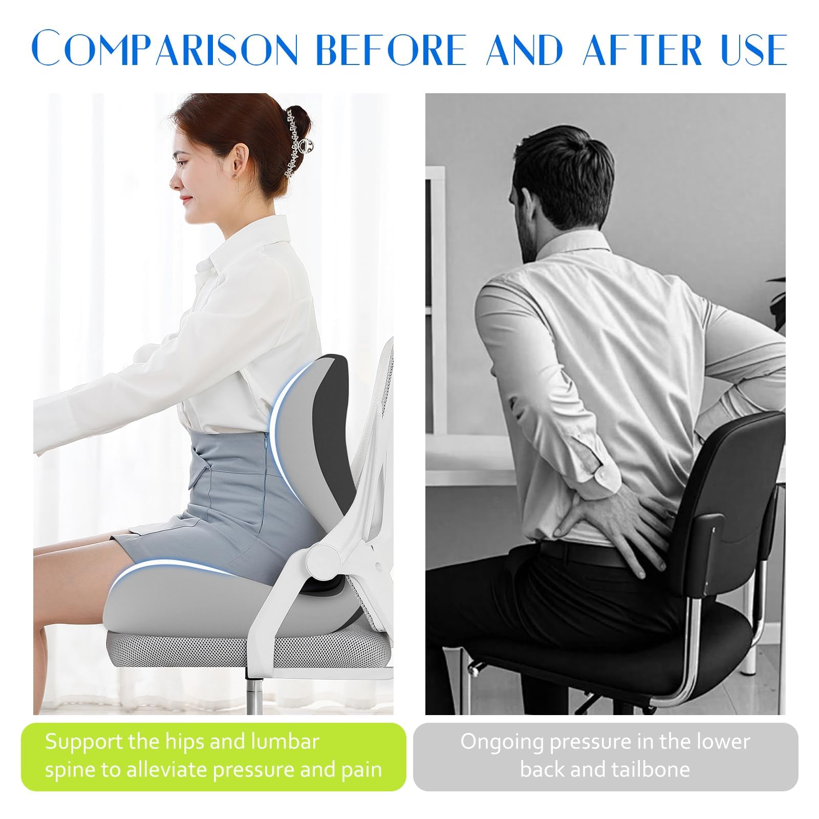 Ergonomisches Sitzkissen Orthopädisch mit Seitlicher Stütze