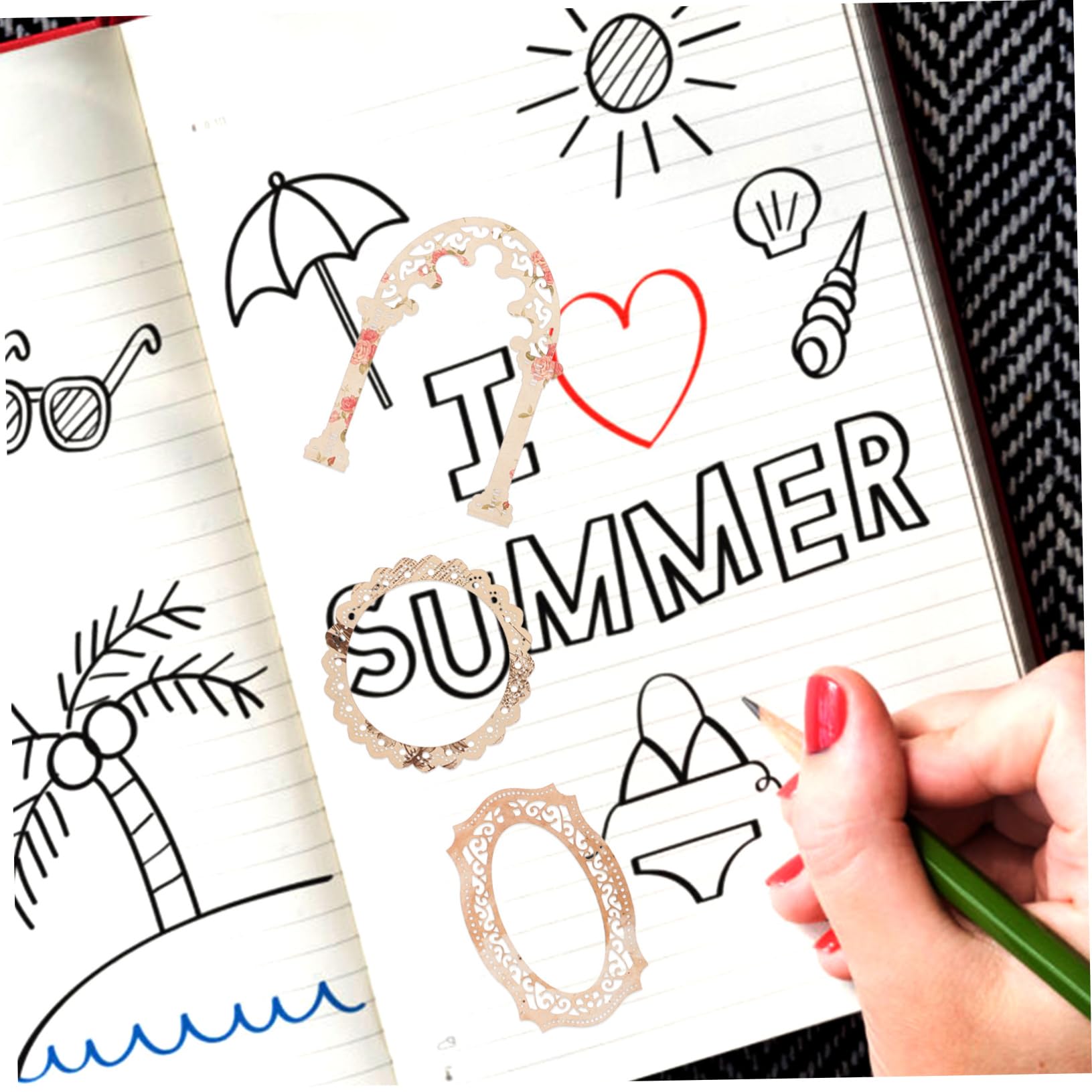SHINEOFI 4 Sätze Hohler Spitzenrand Taschentuch Schrottbuch Rahmen Gemustertes Bastelpapier Dekoratives Papier Bastelmaterial Sammelalbumpapier Sammelalbum Diy Papier 60 Blätter * 4
