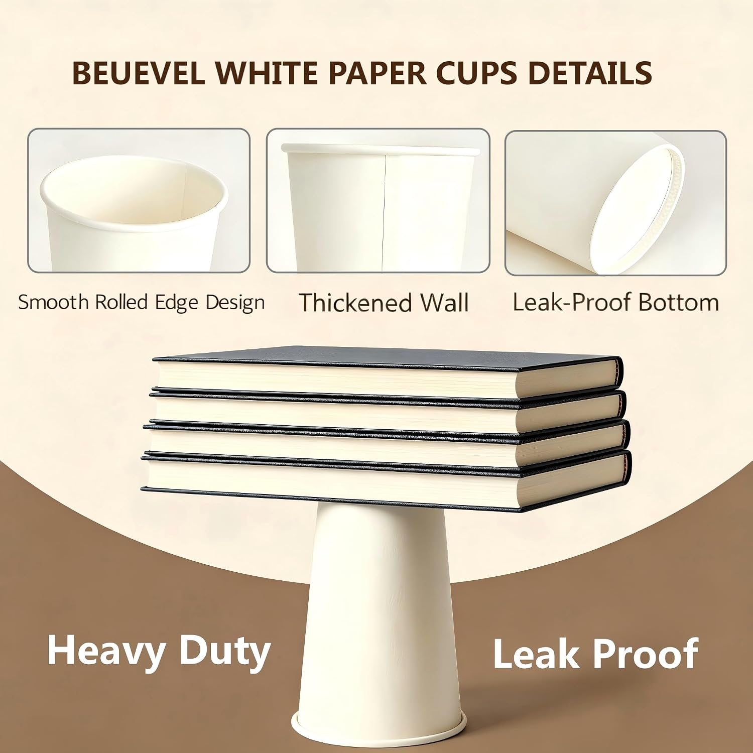 12 oz Paper Coffee Cups with Lids, Sleeves & Stirrers 100 Pack image 3