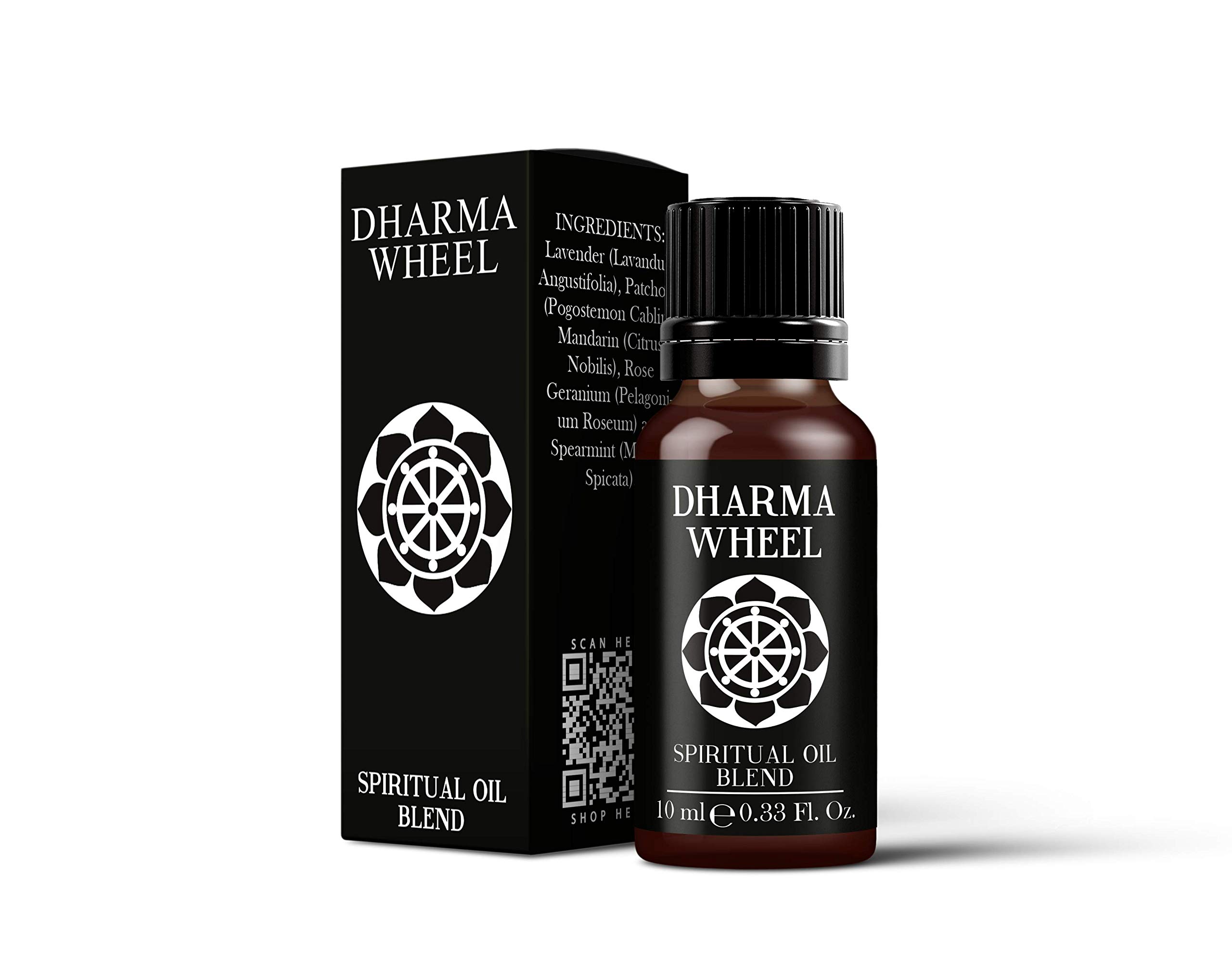 Mystic Moments Multicolor Mystix London | Dharma Wheel Spiritual Essential Oil Blend 10Ml | Uplifting & Balancing Aroma | Lavender, Patchouli, Mandarin, Rose Geranium & Spearmint